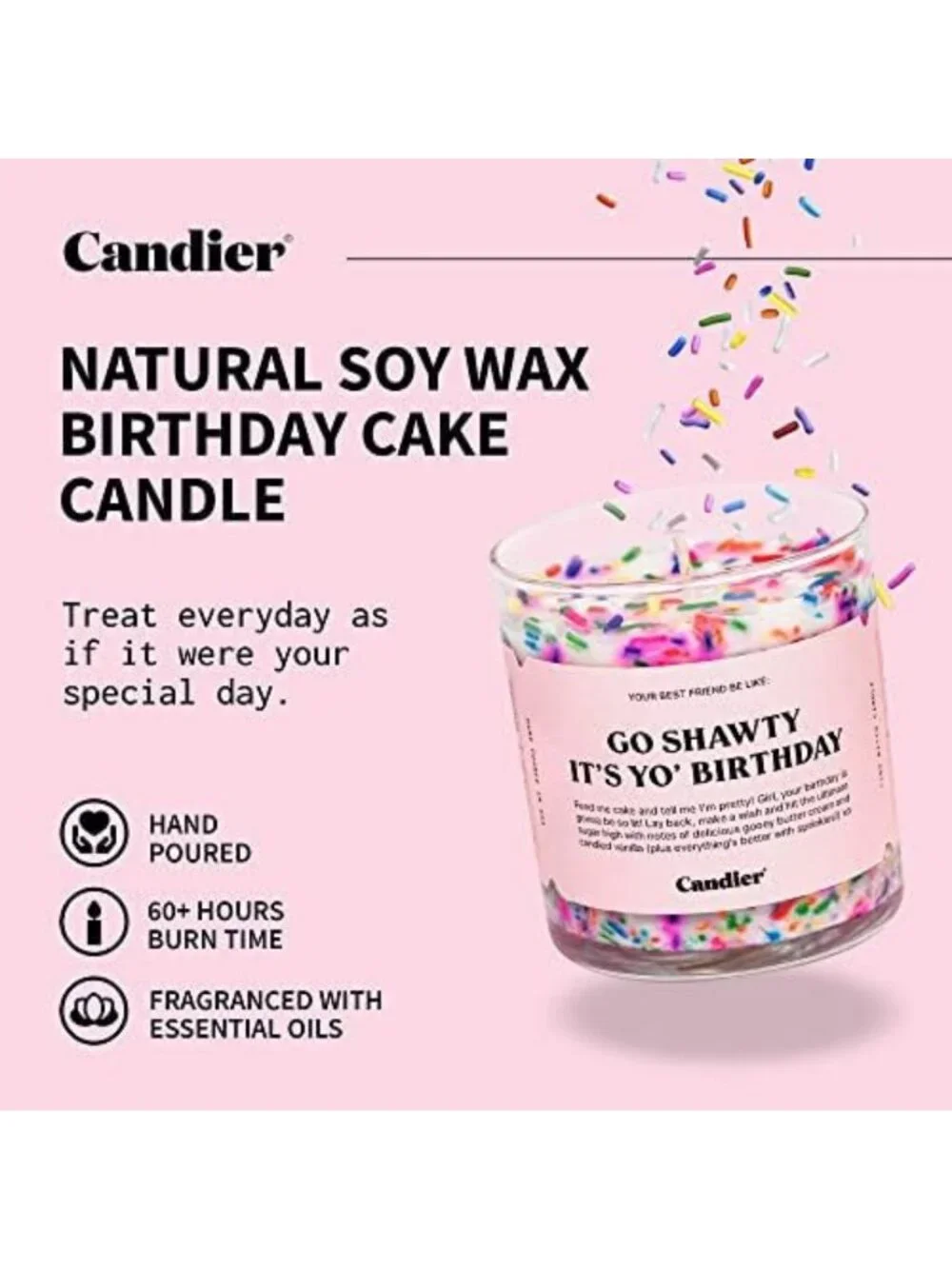 Birthday Cake Scented Soy Candle | Aromatherapy Relaxation | Unique Gift for